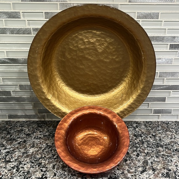 Southern Living at Home Luminous Glass Metallic Bowl Set Rare - Picture 5 of 5